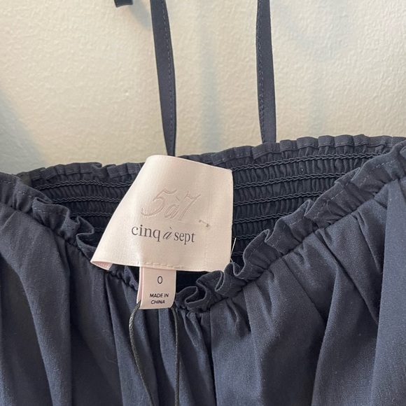 NWOT Cinq à sept Navy Mini Baby Doll Dress w/ Puff Sleeves - Size 0 - Picture 10 of 11